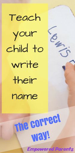 Teach Your Child to Write Their Name The Correct Way - Empowered Parents Name Writing Activities, Teaching Kids To Write, Writing Activities For Preschoolers, Prewriting Skills, Number Combinations, Pre Writing Activities, Spelling Practice, Preschool Homeschool, How To Teach Kids