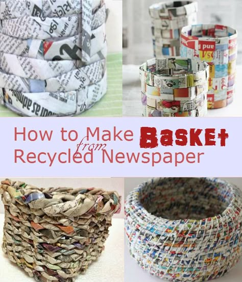 Don't just throw those old new s papers right away. Recycle and turn them into useful baskets. DIY basket from news paper. Newspaper Baskets Diy, What To Do With Newspapers, Newspaper Weaving Basket, Weave Paper Basket, Things To Do With Newspaper, Newspaper Recycling Ideas, Diy With Newspaper, Recycled Newspaper Crafts, Newspaper Art For Kids