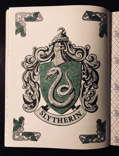 Harry Potter coloring book. Slytherin. 3/13/19 Harry Potter Drawings Slytherin, Drawing Harry Potter Ideas, Sketch Book Harry Potter, Slytherin Canvas Painting, Slytherin Drawing Easy, Harry Potter Sketchbook Ideas, Slytherin Drawing Art, Slytherin Drawing Ideas, Slytherin Doodles