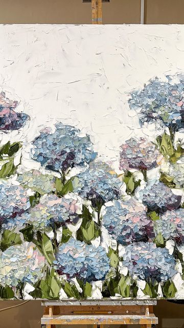 Hydrangeas Art, Bedroom 2024, Hydrangea Painting, Do Your Thing, Peonies And Hydrangeas, Large Canvas Painting, Hydrangea Garden, Apartment Bedroom, Paint Projects