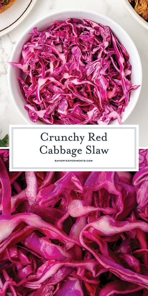 Red Cabbage Slaw Recipes, Easy Coleslaw Recipe, Red Cabbage Coleslaw, No Mayo Coleslaw, Purple Cabbage Slaw, Cabbage Coleslaw, Sweet And Sour Cabbage, Broth Diet, Red Cabbage Recipes