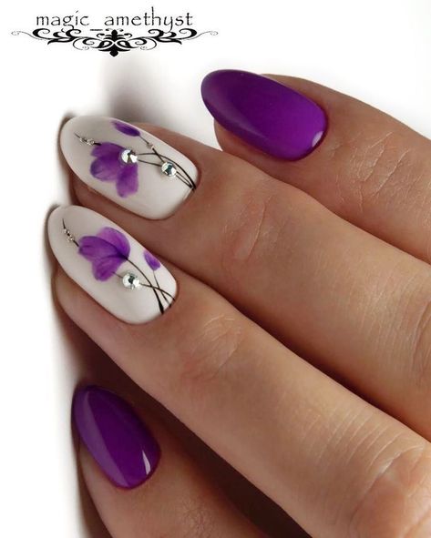 Nail Designs 2023 Spring, Purple Nail Art Designs, Purple Nail Art, Purple Nail Designs, Purple Nail, Pretty Nail Art Designs, Nail Art Designs Videos, Butterfly Knot, White Nail