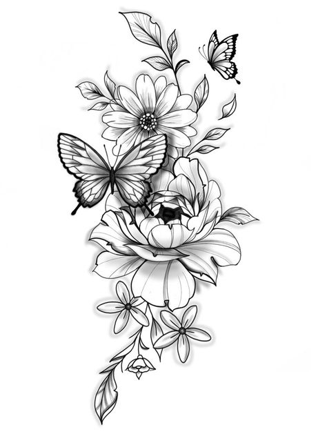 Tropisches Tattoo, Tattoos Sketches, Tattoos Forearm, Flowers Tattoos, Flower Tattoo Drawings, Forarm Tattoos, Muster Tattoos, Flower Tattoo Shoulder, Floral Tattoo Sleeve