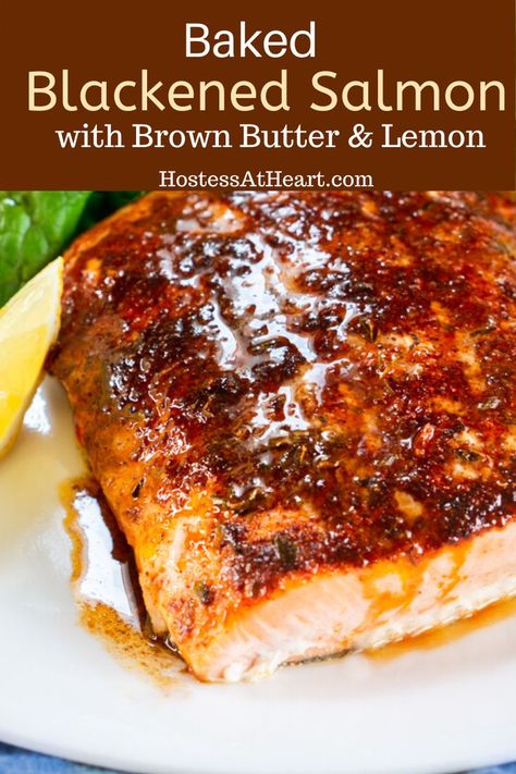 Baked Blackened Salmon, Fresh Salmon Recipes, Salmon Recipes Oven, Blackened Fish, Mini Grill, Blackened Salmon, Easy Salmon Recipes, Salmon Dinner, Lemon Glaze