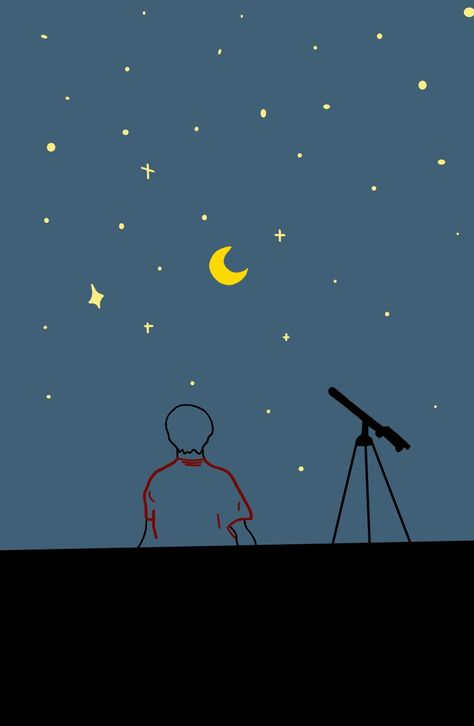 Stars, space, boy, drawing Drawing Ideas Moon And Stars, Stars In The Sky Drawing, Watching The Stars Drawing, Drawing Stars Sky, Looking At Stars Drawing, Looking At The Moon Drawing, Looking At The Sky Drawing, Looking At The Stars Drawing, Star Sky Drawing