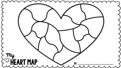 At the beginning of the year, I love to have my kids complete a Heart Map in their writing journal.    A Heart Map is a map of their heart,... What Makes Up The Pieces Of My Heart Activity, Writing Heart Map, My Heart Map Template, Pieces Of My Heart Activity, Heart Map Template, Heart Map Writing, Map Of My Heart, Flamingo Classroom, Heart Writing