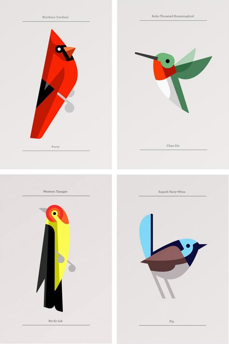 Josh Brill / Lumadessa Animal Illustrations, Kinds Of Birds, Art Et Illustration, Art And Illustration, Bird Illustration, Geometric Art, Animal Illustration, Art Paint, Bird Art