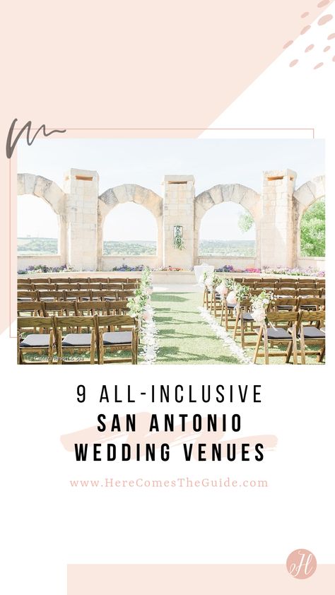 San Antonio Texas is home to a variety of wedding venues that are all-inclusive, from a century-old stone chapel and Victorian hotel to a pavilion in the vineyards and historic train depot. Make it easy on yourself with a one-stop wedding venue shop! Tx Wedding Venues, Quinceanera Venue, Victorian Hotel, San Antonio Wedding Venues, Stone Chapel, San Antonio Wedding, Cheap Wedding Venues, Hotel Wedding Venues, Spanish Wedding