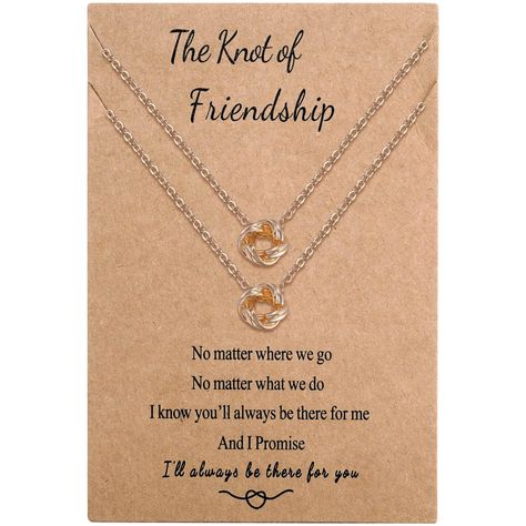 Matching Necklaces For Best Friends, Best Friend Long Distance, Navy Sister, Long Distance Birthday, Friendship Knot, Long Distance Friendship Gifts, Secret Sister, Unbiological Sister, 2 Best Friends