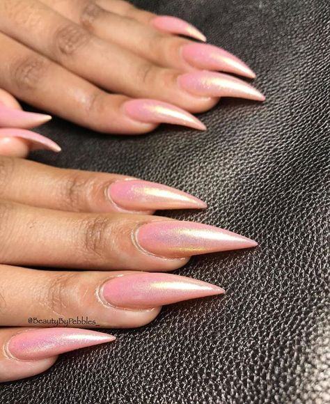 Gel Chrome Nails, Long Stiletto Nails, Exotic Nails, Kawaii Nails, Hot Nails, Classy Nails, Nail Shapes, Chic Nails, Stiletto Nails