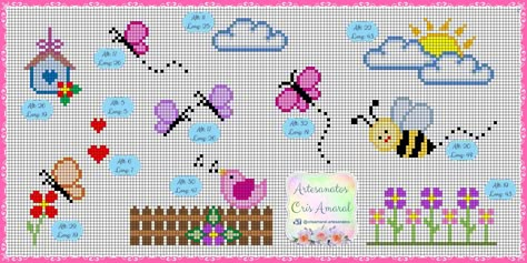 Kawaii Cross Stitch, Cross Stitch Border Pattern, Tiny Cross Stitch, Baby Cross Stitch Patterns, Easy Cross Stitch Patterns, Cross Stitch For Kids, Butterfly Cross Stitch, Pola Kristik, Disney Cross Stitch