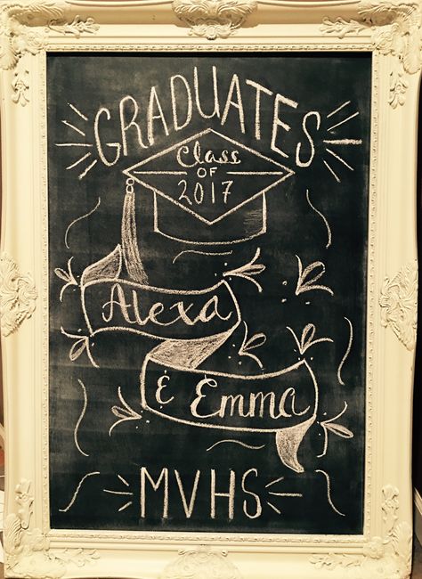 Graduation chalk board idea. Graduation Chalkboard Art, Graduation Chalkboard Sign, Graduation Chalkboard, Senior Year Pictures, Chalkboard Wall Art, Graduation Art, Chalk Sign, Chalkboard Drawings, Grad Party Decorations