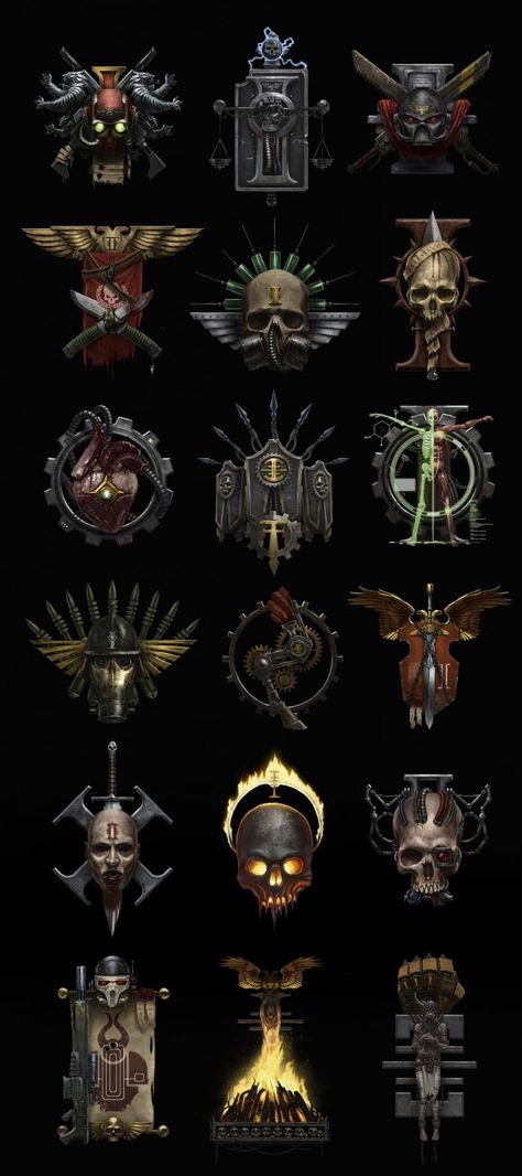 Various skilltree symbol concepts and illustrations by Balazs Pirok Science Fiction Tattoo, Fiction Tattoo, Chaos Tattoo, 40k Sisters Of Battle, Warhammer 40k Memes, Warhammer Paint, Warhammer 40k Art, Game Workshop, Gallery Artwork