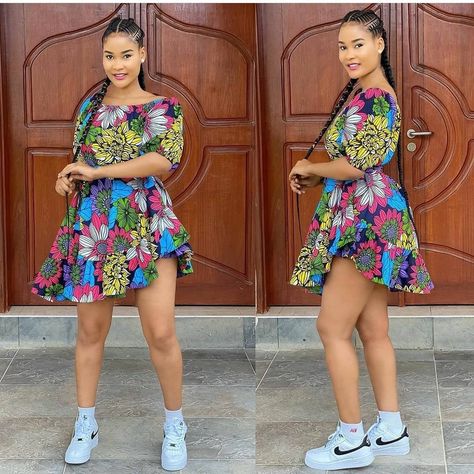 Ankara Collections shared a post on Instagram: “#ankaracollections #ankarastyles” • Follow their account to see 15.6k posts. Ankara Short Gown Styles With Sneakers, Simple Short Ankara Dresses, Short Flare Gown, Ankara Short Flare Gowns, Short Ankara Dress, Free Gown, Short Ankara Dresses, Ankara Outfits, Short Gown Styles