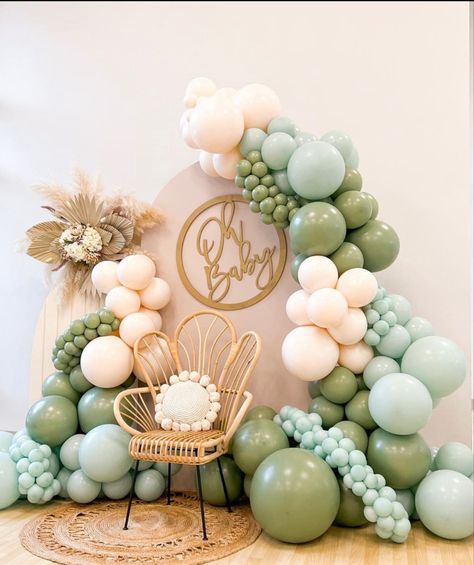 Mint Green Baby Shower Ideas, Green Birthday Ideas, Blue And Green Baby Shower Ideas, Decor Aqiqah, Rainbow Baby Shower Theme, Blue Baby Shower Decorations, Baby Party Themes, Shower Boys, Mint Baby Shower