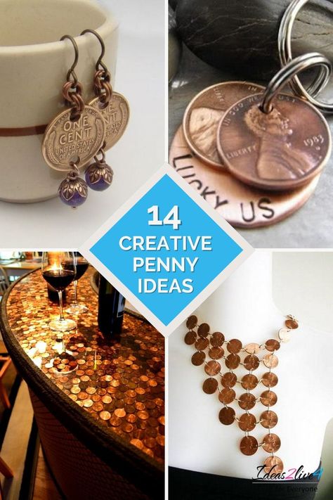 Creative Repurposed Penny Ideas: Turn those pennies into pretty projects! 14 creative ways to decorate and DIY with pennies Pressed Pennies Display, Old Coins Craft, Pedicure Station Ideas, Penny Craft, Penny Crafts, Penny Art, Pressed Pennies, Coin Frame, Penny Jewelry