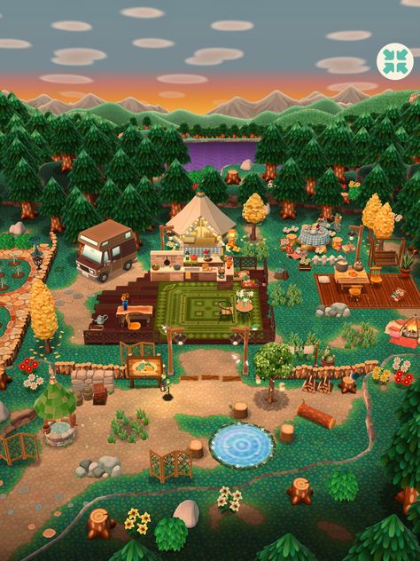 Acnh Pocket Camp Designs, Campsite Layout, Animal Crossing Pocket Camp Outfits, Ac Pocket Camp Campsite, Animal Crossing Pocket Camp Cabin, Animal Crossing Campsite Ideas Pocket Camp, Acpc Campsite Ideas, Animal Crossing Pocket Camp Campsite, Pocket Camp Campsite Ideas