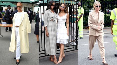 A new generation of stylish attendees is shaking up the dress code at the world’s oldest tennis tournament. Tennis Tournament Outfit, Tournament Outfit, Demure Dress, Wimbledon Fashion, Smart Casual Women, Tennis Tournament, Floral Slip Dress, Maxi Coat, Fashion Sites