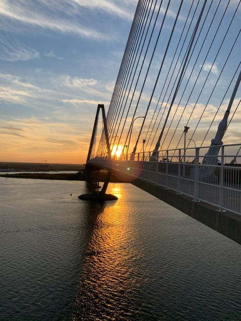 Ravenel Bridge in Charleston, SC Charleston Sc, Charleston, Opera House, Sydney Opera House, Opera, Bridge, Building, Travel