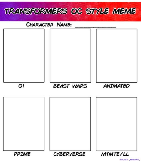 Middy on Twitter: "This had been in the talks for a while now, so I finally made a template for it. Draw your TF OC in different canon styles! Use the tag #TFOCStyles if you plan on using it. I'm curious to see the results! #Transformers #TFOC #Maccadam https://t.co/Xk2xRAbEc3" / Twitter Transformers Names, Transformers Oc, Meme Characters, Name Tag Templates, Art Challenges, Tag Template, Character Names, Drawing Challenge, Draw Your