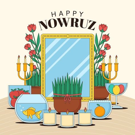 Nowruz Illustration, Happy Nowruz, Spring Celebration, Illustration Vector, Premium Vector