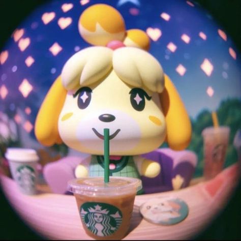 Animal Crossing Starbucks, Isabelle Animal Crossing, Circle Pfp, Soda Drink, Round Circle, Animal Crossing, Funny