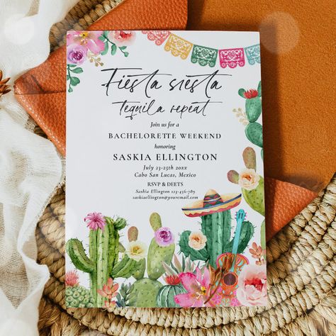 Fiesta Siesta Tequila Repeat Bachelorette Party Invitation Cabo San Lucas Bachelorette, Itinerary Invitation, Mexico Bachelorette, Bachelorette Weekend Itinerary, Bachelorette Party Weekend, Bachelorette Itinerary, Bachelorette Party Invitations, Bachelorette Weekend, Free Birthday Invitation Templates