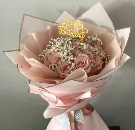 21st Birthday Bouquet, Pink Gift Basket, Happy Birthday Bouquet, Roses Bouquet Gift, Ribbon Flowers Bouquet, Birthday Flowers Bouquet, 17th Birthday Gifts, Flowers For Mom, Diy Bouquet Wrap