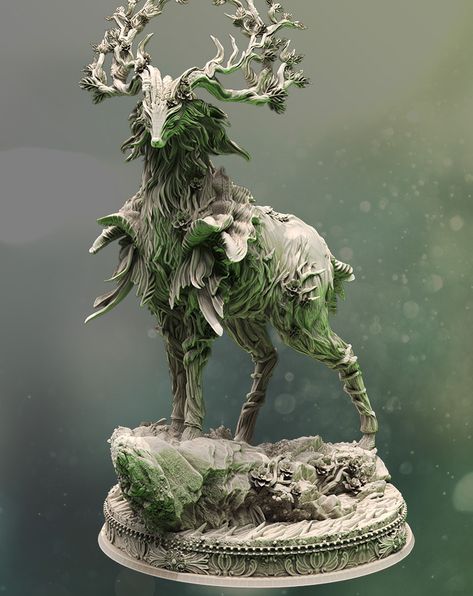 Gentle Forest Spirit - Gwynevel Clay Deer, Forest Guardian, Creature 3d, Guardian Spirit, Drawing Anatomy, Forest Spirit, Ancient Forest, Chara Design, Dark Forest