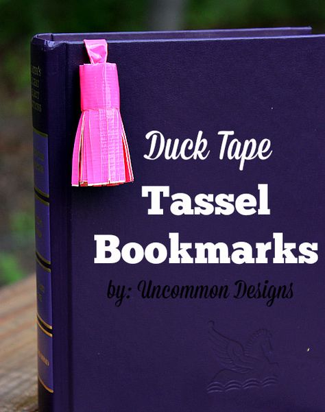 Make Tassel Bookmarks with Duck Tape® #DuckTape #ad www.uncommondesignsonline.com Duct Tape Bookmarks, Tape Bookmarks, Duck Tape Ideas, Duct Tape Diy, Duck Tape Projects, Duct Tape Projects, Duct Tape Crafts, Bookmarks Diy, How To Make Tassels