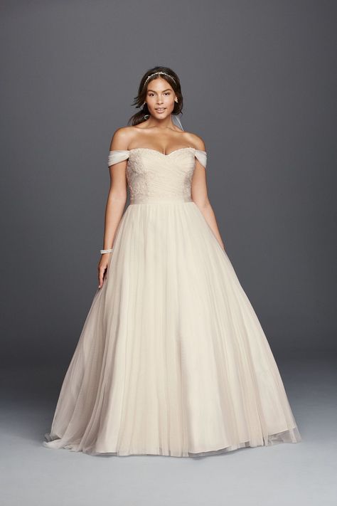 Clothing, Dress, Sleeve, Shoulder, Textile, Bridal clothing, Photograph, Joint, White, Gown, Flattering Wedding Dress, Girl Wedding Dress, Wedding Event Dresses, Wedding Dress Plus Size, Wedding Dress Brands, Plus Size Brides, Davids Bridal Wedding Dresses, Plus Size Bride, Curvy Bride