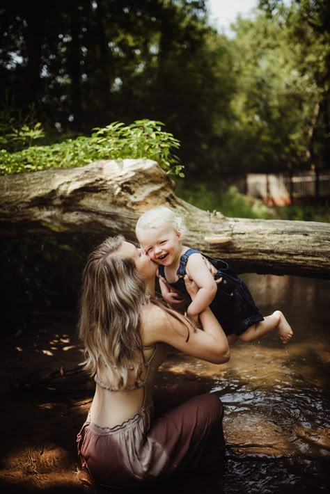 Outdoor Mom And Son Photoshoot, Mommy And Me Waterfall Photo Shoot, Creek Mini Sessions, Creek Family Pictures, Creek Photoshoot Mommy And Me, Mommy And Me Son, River Family Photoshoot, Levi Photoshoot, Mommy And Me River Photos