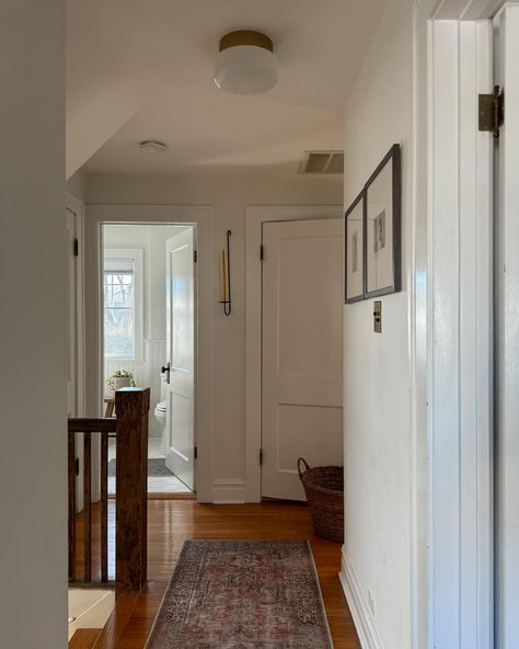 In the five years we’ve lived here I don’t think I’ve ever shared this view. Our little second floor linen and laundry closet we added… | Instagram Carousel Book, 1930s Farmhouse, 1800s Home, Dream House Aesthetic, Simple Cottage, Laundry Closet, Apartment Style, Doing Laundry, Modern Cabin