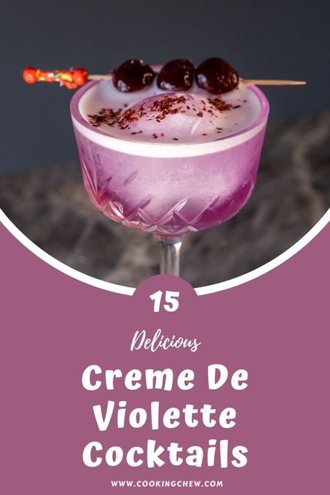 Creme De Violette Drinks, Violet Cocktails, Violet Liqueur, Violet Cocktail, Liquor Candy, Chambord Cocktails, Aviation Cocktail, Liquor Recipes, White Cocktails