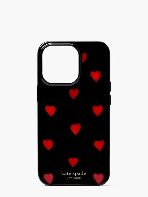 Women's black multi. glitter hearts iphone 13/13 pro case | Kate Spade New York UK Kate Spade Phone Case, Gold Foil Logo, Cute Presents, Glitter Hearts, Mobile Covers, Red Hearts, Phone Bag, Phone Case Accessories, Online Accessories