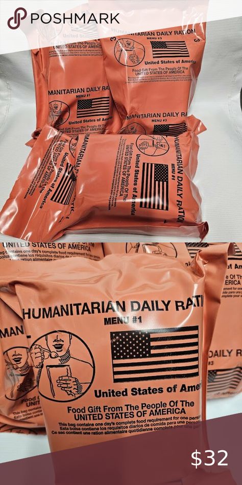 Pack of 3 MRE HDR U.S. Military Surplus Humanitarian Meals Ready to Eat Prepping Mre Food, Meal Ready To Eat, Meal Kits, America Food, Emergency Food, Military Surplus, Meal Kit, Ready Meal, Food Source