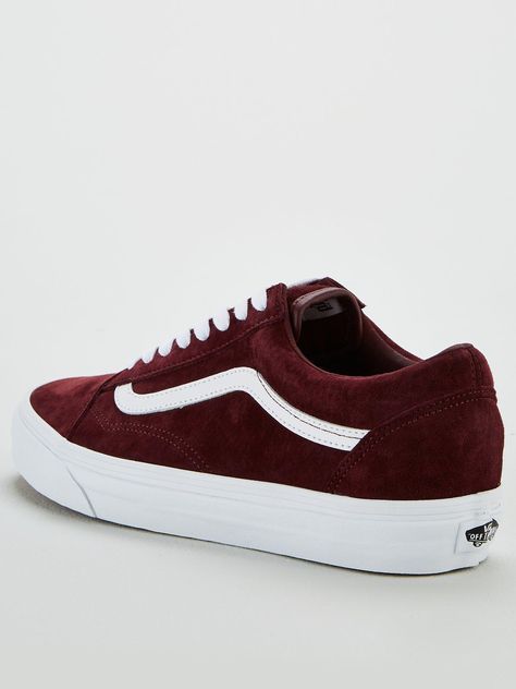 Vans Suede Old Skool - Maroon , Maroon, Size 12, Men - Maroon - 12 Maroon Shoes Outfit, Mauve Vans, Old Skool Outfit, Vans Old Skool Outfit, Vans Maroon, Purple Suede Vans, Vans University Red Lace-up Sneakers, Maroon Vans, Suede Vans