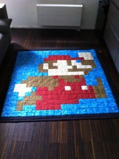 Super Mario Brother Quilt Pattern (FREE of course) – Missouri Star Blog Mario Quilt Pattern, Mario Quilt, Mario Brother, Quilt Pattern Free, Pixel Quilting, Kids Quilts, Space Invaders, Donkey Kong, Easy Quilts