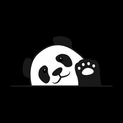 Black And White Panda Wallpaper, Panda Profile Pic, Panda Black Background, Panda Profile Pictures, Panda Wallpaper Laptop, Panda Wallpaper Cute Black, Panda Background, Neon App Icons, Panda Icon