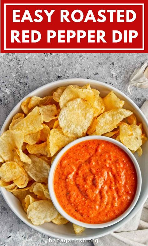 Roasted Pepper Dip Recipes, Jarred Red Pepper Recipes, Red Pepper Appetizer Recipes, Red Bell Pepper Dip, Roasted Red Pepper Jar Recipes, What To Do With Roasted Red Peppers, Roasted Red Pepper White Bean Dip, Roasted Capsicum Dip, Preserving Roasted Red Peppers