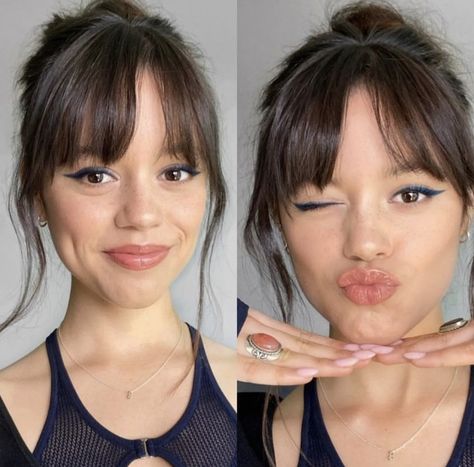 Curtain Bangs Jenna Ortega, Jenna Ortega Bangs, Bangs Inspiration, Wispy Bangs, Fringe Hairstyles, Long Hair With Bangs, Haircuts With Bangs, Jena, Jenna Ortega