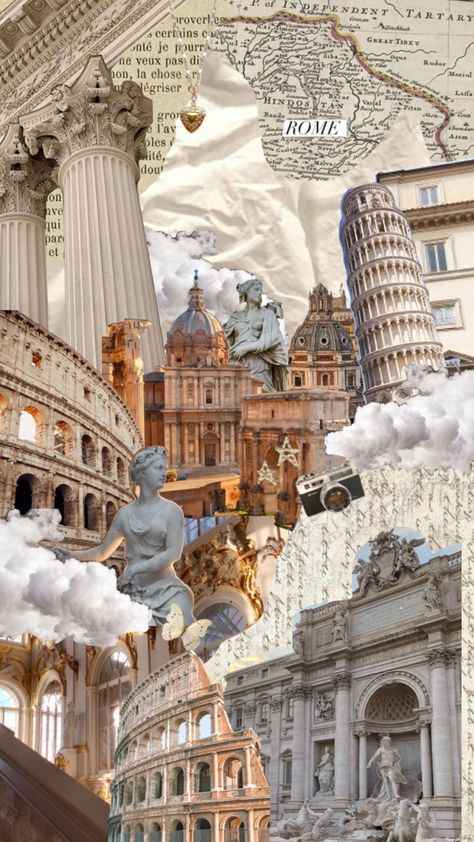 Italian Asthetic Picture, Greek Architecture Drawing, Rome Scrapbook, Libra Painting, Greece Scrapbook, Rome Romantic, Interesting Wallpapers, Regency Core, Notebook Therapy