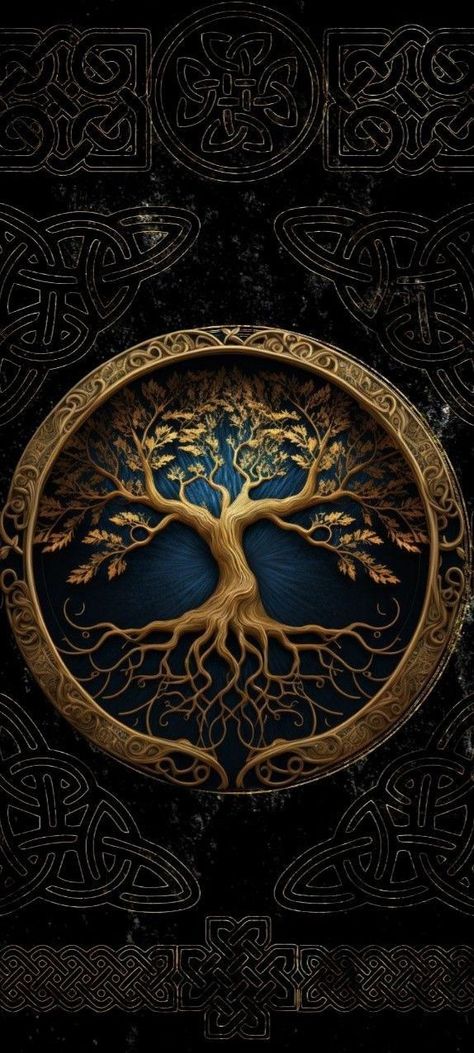 The Tree, Tree Of Life, Gold, Blue, Black