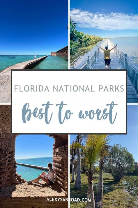 In this guide, I rank the Florida National Parks from best to worst. I've also included details on when to go and how long to visit, where to stay, the best things to do in each park, and more! Florida National Parks, National Parks Usa, Places To See, Things To Do, National Parks, Florida