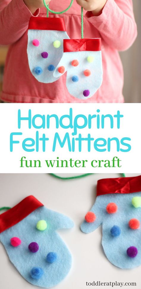 Adorable Felt Mittens craft perfect for toddlers! #toddleractivity #mittens #wintercraft Fun Preschool Crafts, Winter Crafts For Toddlers, Fun Winter Crafts, January Crafts, Fall Arts And Crafts, Winter Craft, Diy And Crafts Sewing, Winter Crafts For Kids, Ideas Vintage