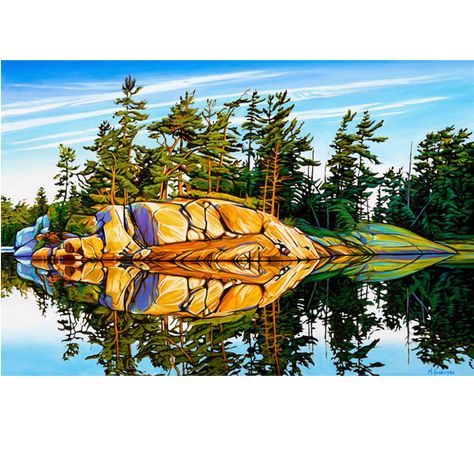 Killarney Reflections | MARGARETHE VANDERPAS CANADIAN ARTIST Margarethe Vanderpas, Canadian Artists Paintings, Canadian Landscape Painting, Contemporary Abstract Landscape Painting, Canadian Painters, Landscape Art Painting, Canadian Art, Wow Art, Abstract Landscape Painting