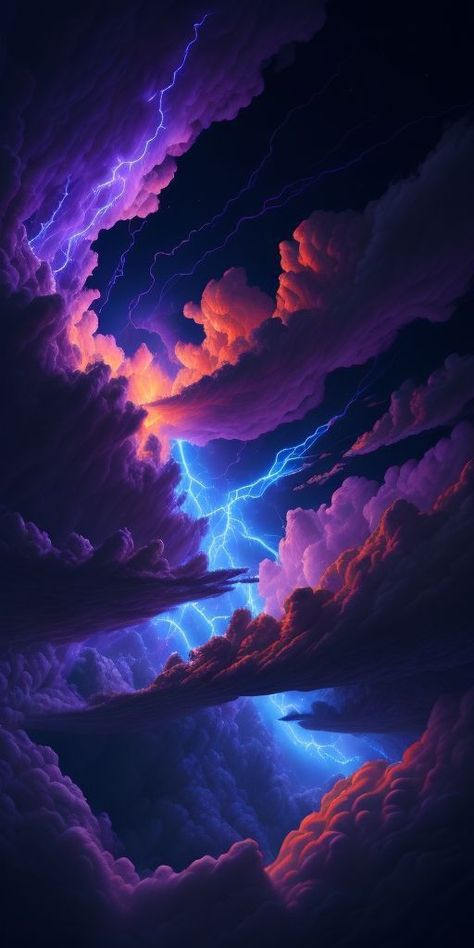 Thunderstorm Wallpaper Iphone, Colorful Lightning, Lightning Art, Attractive Wallpapers, Cool Galaxy Wallpapers, Astronomy Pictures, Glittery Wallpaper, Fantasy Wall Art, New Retro Wave