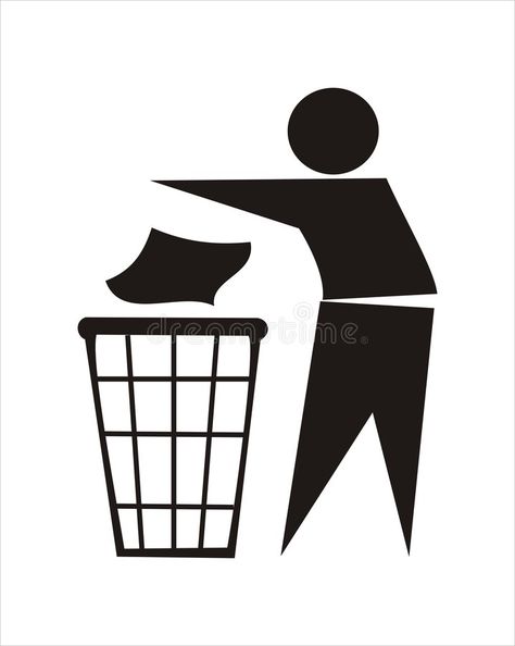 Trash Sign. Figure of person throwing garbage into a trash can , #AFF, #Figure, #Sign, #Trash, #person, #trash #ad Trash Can Illustration, Trash Sign, Can Illustration, Air Pollution Poster, Clean India, Keep Clean, Pick Up Trash, Cleaning Logo, Symbol Logo