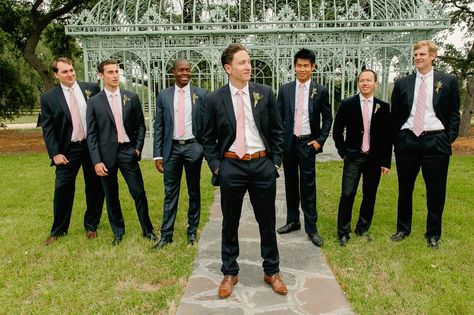 Black And Pink Groomsmen Attire, Groomsmen Black Suit Pink Tie, Groomsmen Pink Tie, Black And Pink Groomsmen, Black Suit Pink Tie, Black Suit With Pink Tie, Groomsmen Attire Black, Black Groomsmen Suits, Pink Groomsmen