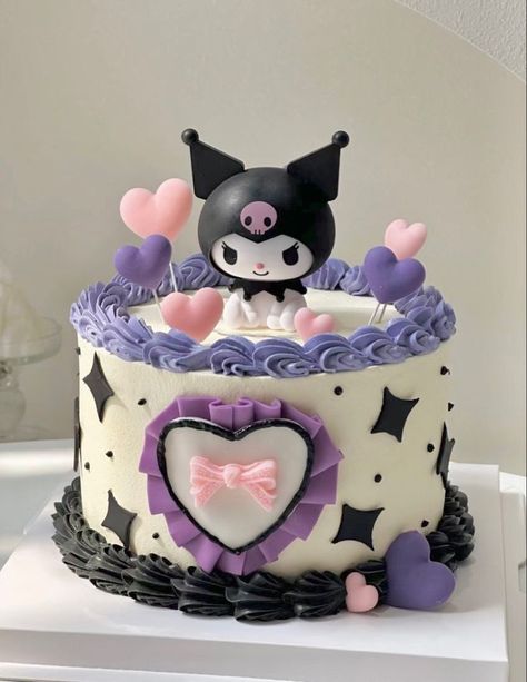 Kuromi Cake Ideas Birthdays, Kuromi Cakes, Kuromi Birthday Cake, Pastel Kuromi, Kuromi Cake, Kuromi Birthday, Cartoon Birthday Cake, Hello Kitty Birthday Cake, Cars Birthday Cake